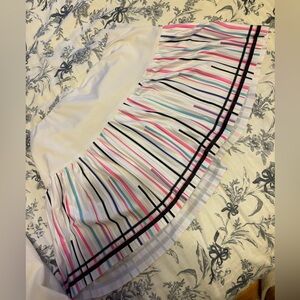 Lucky in Love White Skirt with Multicolor Stripes